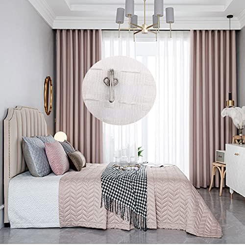 Curtains Hooks Metal Curtain Hooks,Heavy Duty Curtain Hooks,100 Pcs Metal Curtain Header Tape Drapery Hooks Chrome Silver Rust-Resistant.