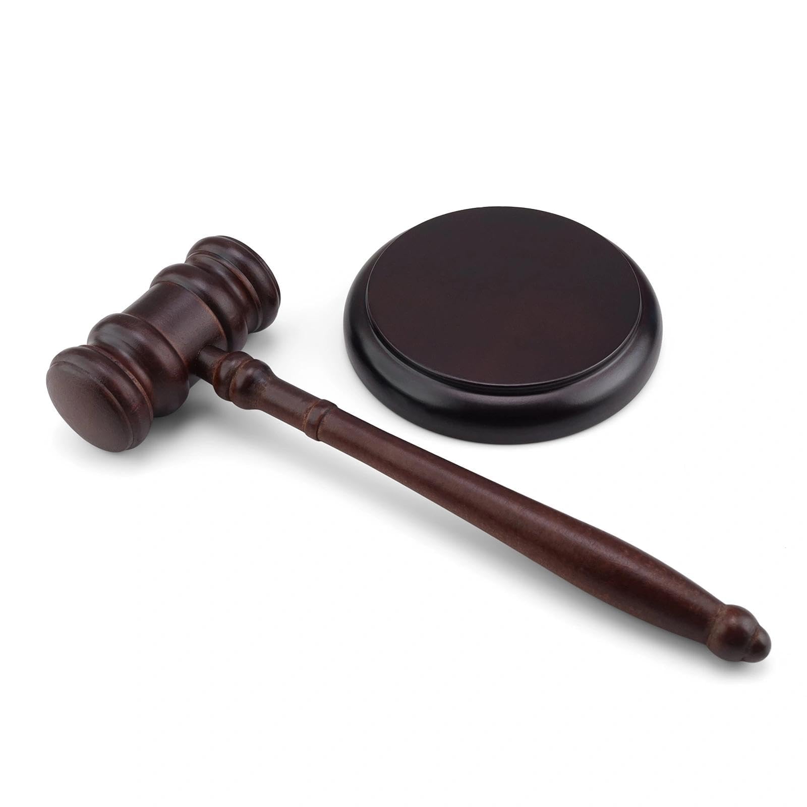 LINTRA Martillo de Juez de Madera con Soporte, Juego de Martillo de Juez, Mazos para de Abogado, para Tribunales y Subastas, Convierte en Regalo Ideal para Abogados