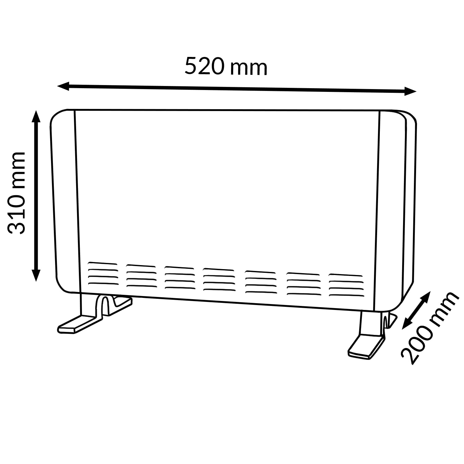 M Mimotec – Radiador Convector Eléctrico White Broken Equation 2000W, Potencia Regulable 800–2000W, Silencioso 0 dB, con Termostato Ajustable, Uso Interior