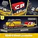 Mould King 12027 Diesel Locomotive Train Building Sets with a Semi-Trailers, Cranes, Remote/App Control Engineering Toy Kit, Scale Model with Trains Tracks for Adults(1170 Pieces)