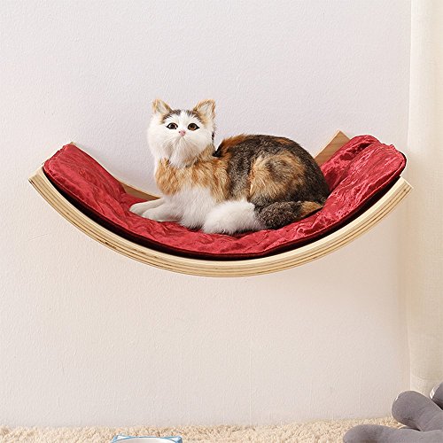 L&XY Gato Hamaca Gato Casa Mascota Gatito Relajarse Sueño Sólido Estante De Madera Verde Muebles para Mascotas Más Enviar Suave Cojín