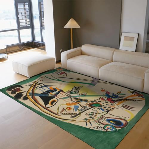 Tapis de salon vert et crème doux pour chambre à coucher