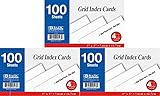 3 Pk, Bazic Grid Index Cards,Quad Ruled 4-1