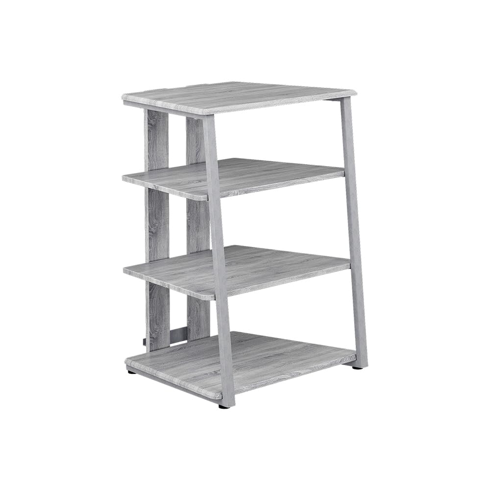Vicco Ripiano portaoggetti Tonar, Grigio, 61 x 78 cm 4 ripiani aperti, adatto per la conservazione di dispositivi Hi-Fi e apparecchi multimediali