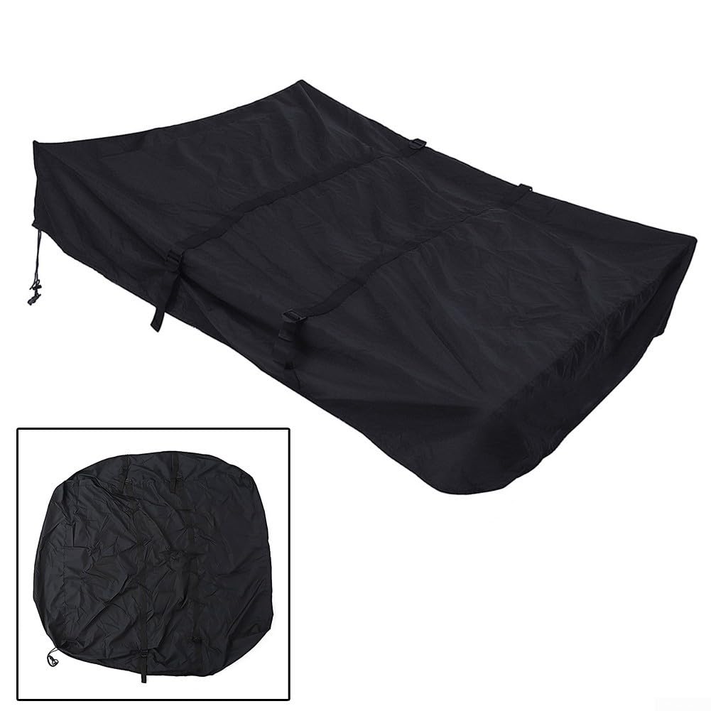 Housse de tente de toit en tissu Oxford 420D résistant aux UV et imperméable à l'eau pour tente de toit de voiture, design pliable avec sac de rangement pour un transport facile (noir)