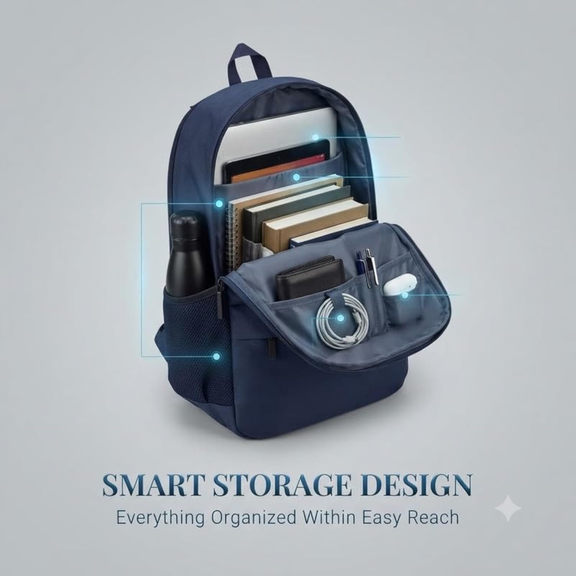 Water Resistant Everyday Laptop Backpack with Large Capacity