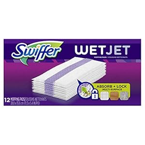 Swiffer WetJet Hardwood Ground Cleaner Spray Mop Pad Refill, Multi Floor, 24 Depend