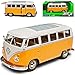 Welly Volkwagen T1 Gelb Orange Weiss Samba Bully Bus 1950-1967 1/24 Modell Auto mit individiuellem Wunschkennzeichen