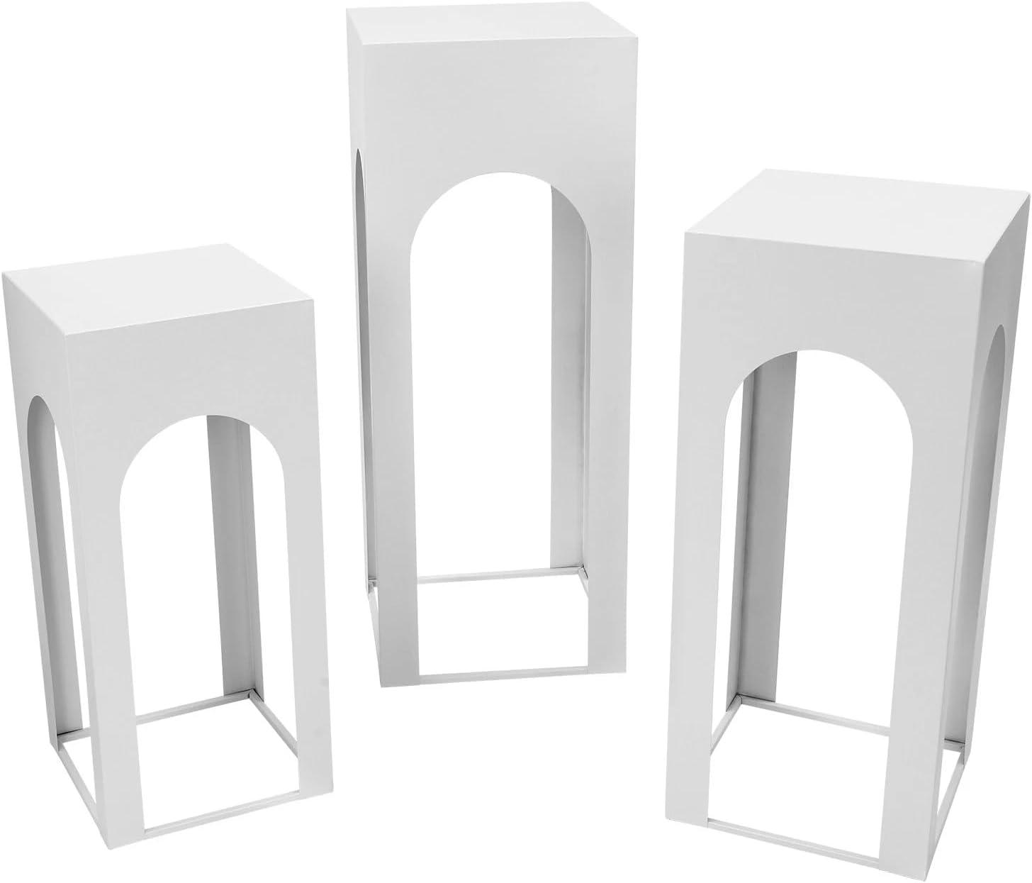 3PCS Square Pedestal Stands, Large Cake Pedestal Stand,Flower Display Rack, Dessert Table Cube Display Pillars, Cylinder Stand Covers for Birthdays, Parties, Weddings