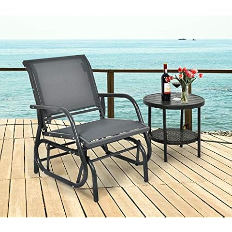 CASART Grey Outdoor Glider Chair for Relaxation Cover