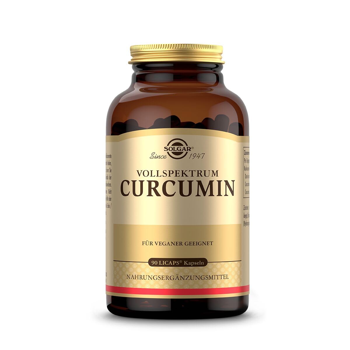 SOLGAR® Vollspektrum-Curcumin | 40mg Curcumin pro Kapsel | Patentiertes Verfahren für eine bis zu 185-fach höhere Bioverfügbarkeit | 100% natürlicher Ursprung | 90 Weichkapseln für 3 Monate