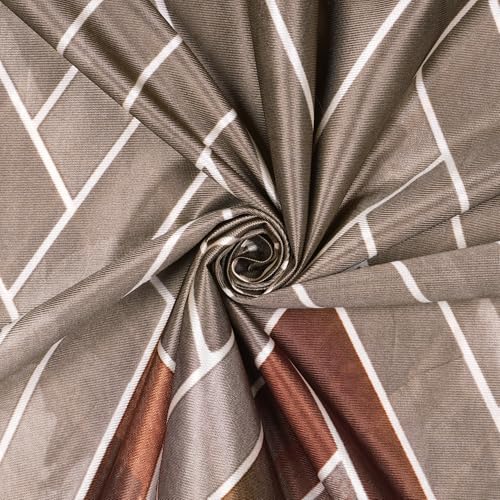 Image of Window Curtains 5 Feet Long Set of 10 | Abstract Design | Polyester | Light Filtering Curtains | Curtains for Living Room | (118 x 152 cm, Brown) | Perfect for Home Decor