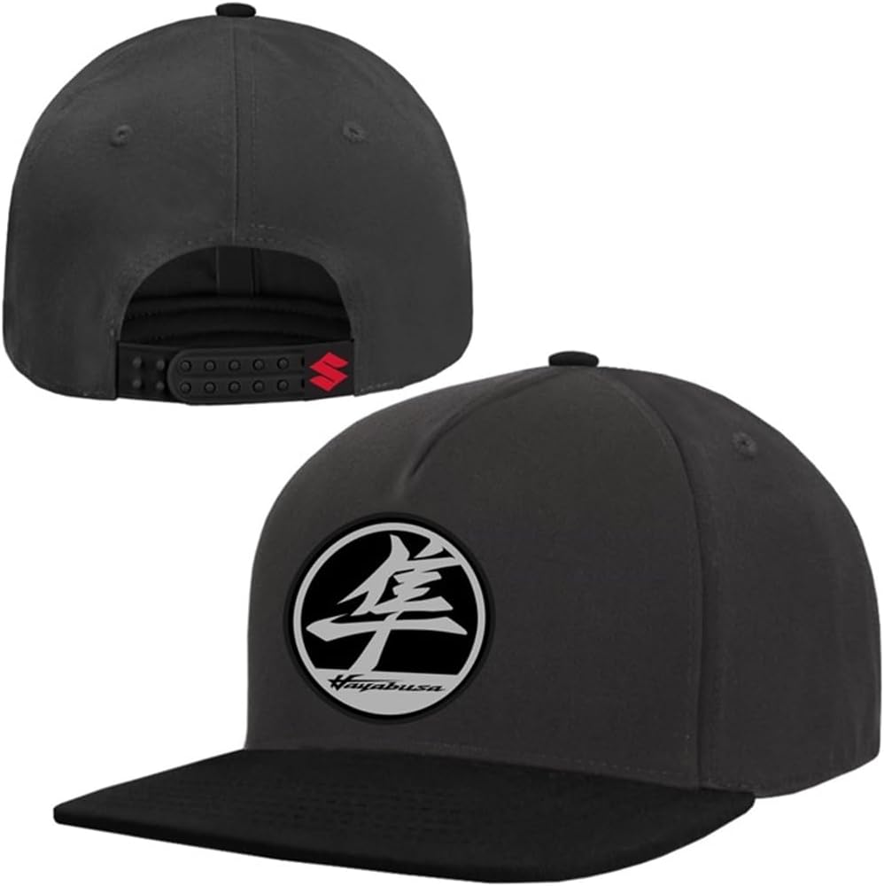 SUZUKI Hayabusa Charcoal Flat Bill Baseball Cap 990A0-17203, Black