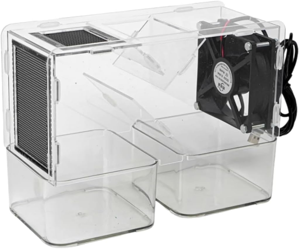 Bird Seed Cleaner Grain Cleaning, Winnower Machine Bird Feed Blown Shell Splitter with 2 Independent Granaries Adjustable Speed Fan Transparent Acrylic Design Easy Disassemble Wash for Millet Rice