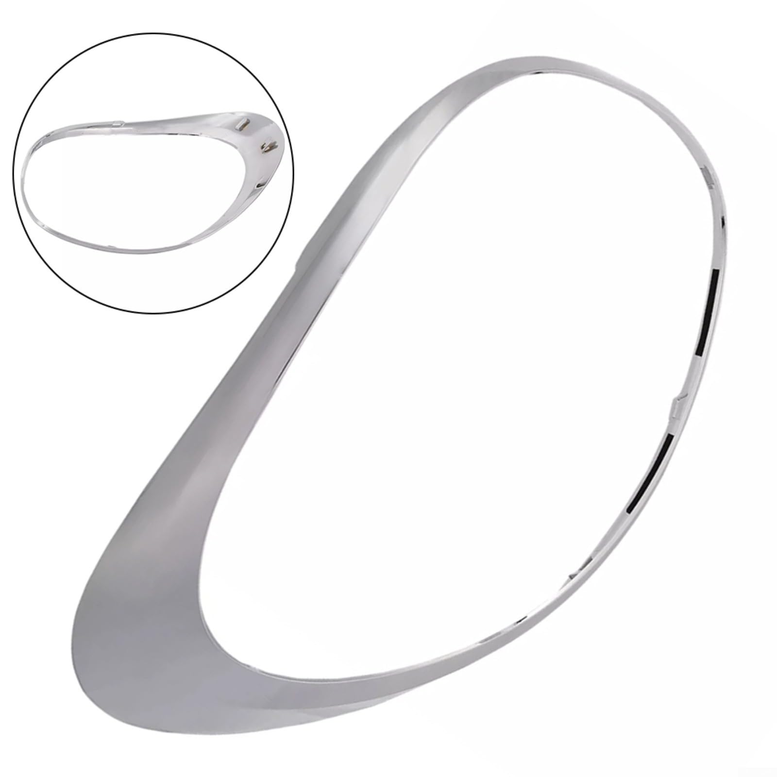 Trim faro posteriore sinistro per anello argento cromato ABS per sostituzione 500L 2014-2020 compatibile con OEM 68235995AA 77366440