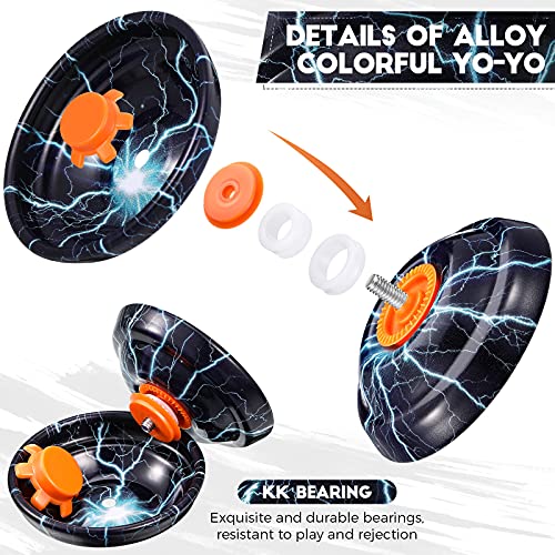 4 pieces yoyo alloy responsive ball metal yoyo string trick ball for beginners boys adults players auto return technology ballmulti style