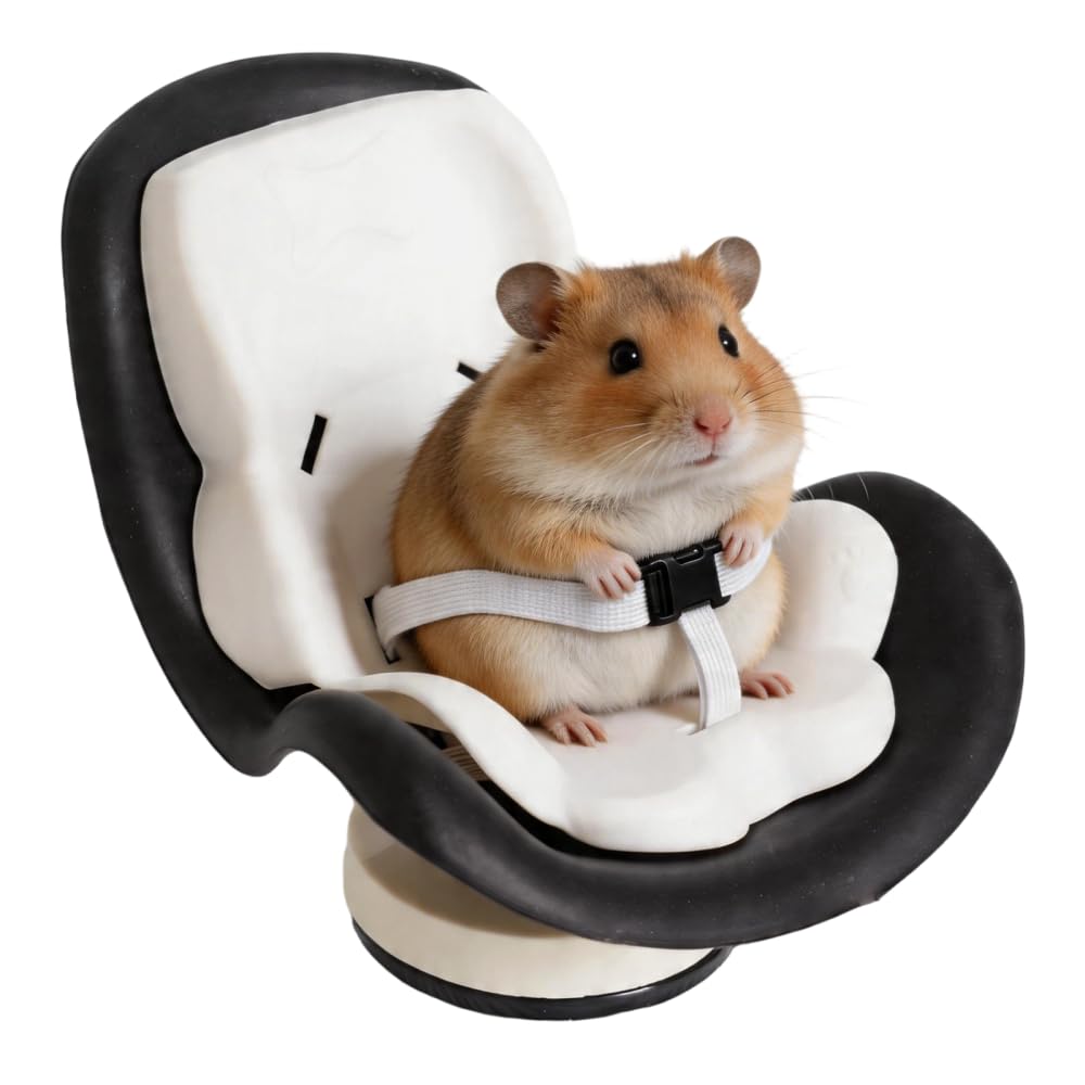 Hamster Car Seat, Clips-on & Adhesive Hamster Travel Car Harness Carrier Breathable Small Animals Vent Carrier for Hamsters, Gerbils, Guinea Pigs, Mice