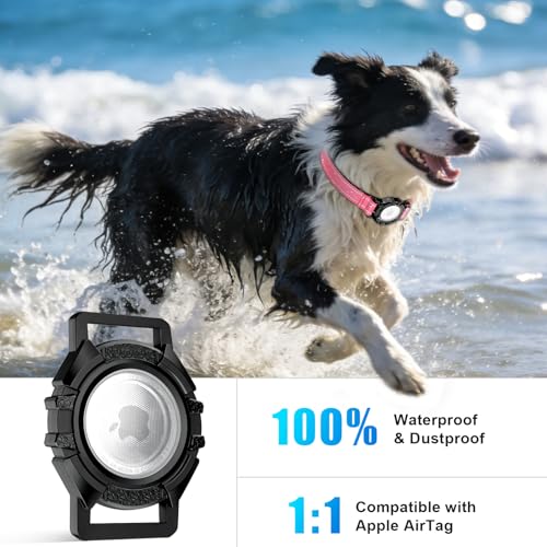 Image of AirTag Dog Collar, IP68 Waterproof Air Tag Dog Collar Holder (HotPink, XL) | Air Tag Dog Collars Reflective, Ultra-Durable, Comfortable Padded, Heavy Duty Dog Collars Collars for Small - Large Dogs