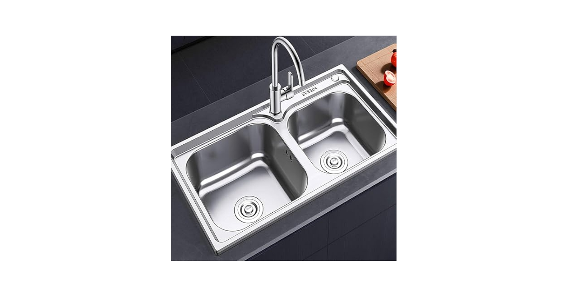 hu⭐︎ Double Bowl Kitchen Sink Drop-in Stainless Steel, Undermount