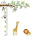 DECOWALL DW-1402 Miarka wzrostu drzew i zwierząt Little Monkeys Naklejki ścienne dla dzieci Naklejki ścienne Peel and Stick Zdejmowane naklejki ścienne dla dzieci Przedszkole Sypialnia Salon