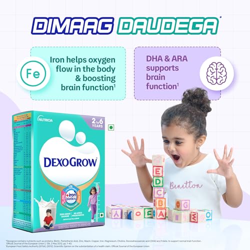 Image of Nutritious Milk Drink for 2-6 year Old Kids with IRON BIOTICS, Zero Added Sucrose - 400g BIB (Pack of 2), Powder