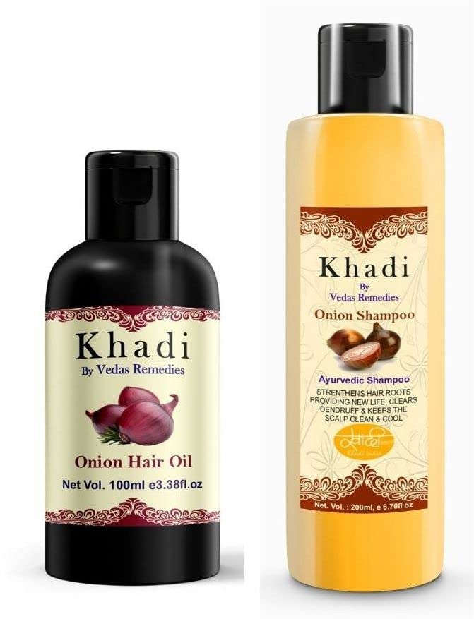 Khadi By Vedas Remedies ONION OIL AND ONION SHAMPOO COMBO