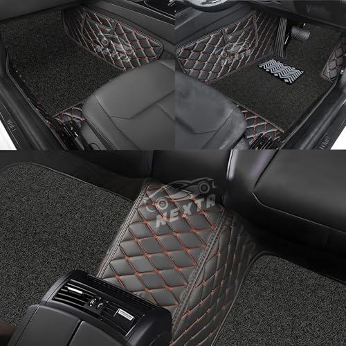 Image of 7D Premium Imported Car Foot Mat for Audi A3 Auto (2016-2026)|Luxurious & Elegant Look | 100% Waterproof and Dust Proof | Custom Fitted Car Floor Mat-Black and Tan Stich