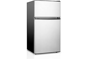 Compact 3.2 Cu. Ft. Mini Fridge with 2 Doors- Ideal for Bedrooms,...