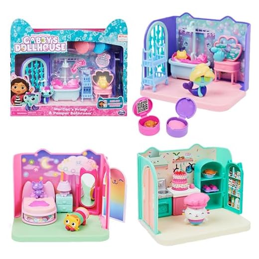 LA CASA DE MUÑECAS DE GABBY - EL BAÑO DE SIREGATA - El Baño de Siregata de La Casa de Muñecas de Gabby con 1 Figura, 3 Accesorios, 2 Caja Sorpresa y 3 Muebles - 6060478 - Juguetes Niños 3 Años +