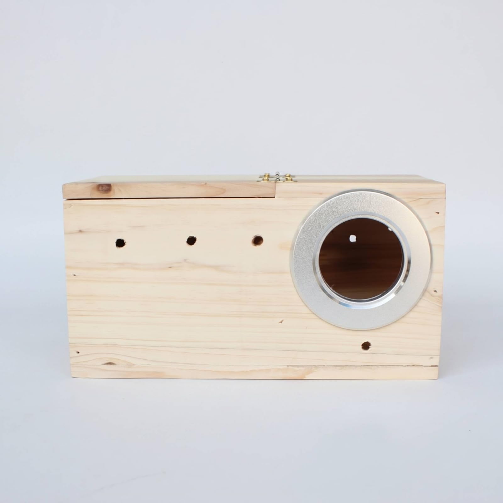 predolo Nistkasten mit klappdeckel natürlich Nistkasten mit Anflugstange atmungsaktiv Brutkasten für Vogelkäfig, Horizontal, Extra Groß Rechte Öffnung