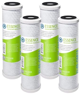APEC Water Systems 10” Carbon Block Water Filter For Reverse Osmosis System, 10” x 2.5”, 10 Micron (FI-ES-CAB10) (Pack of 4)
