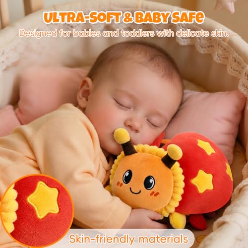 Image of Interactive Crawling Ladybug Toy, Musical Plush Toy for Babies 6-36M