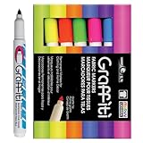 Uchida of America 560-6C Graffiti Fabric Marker Fluorescent Set