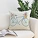 JOJUSIS Spring Theme Flower Bicycle Throw Pillow Covers Home Decor Decorative Cushion Cases 18 x 18 inch Set of 4