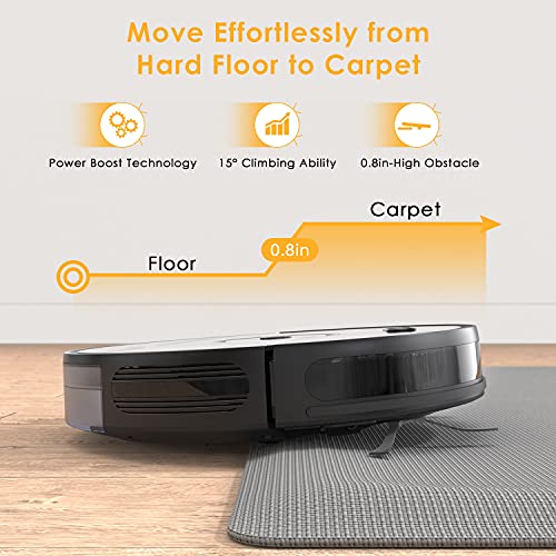 zimak Saugroboter mit Wischfunktion 2200PA Staubsauger Roboter WLAN App & Alexa Steuerung, Roboterstaubsauger mit… - Image 6