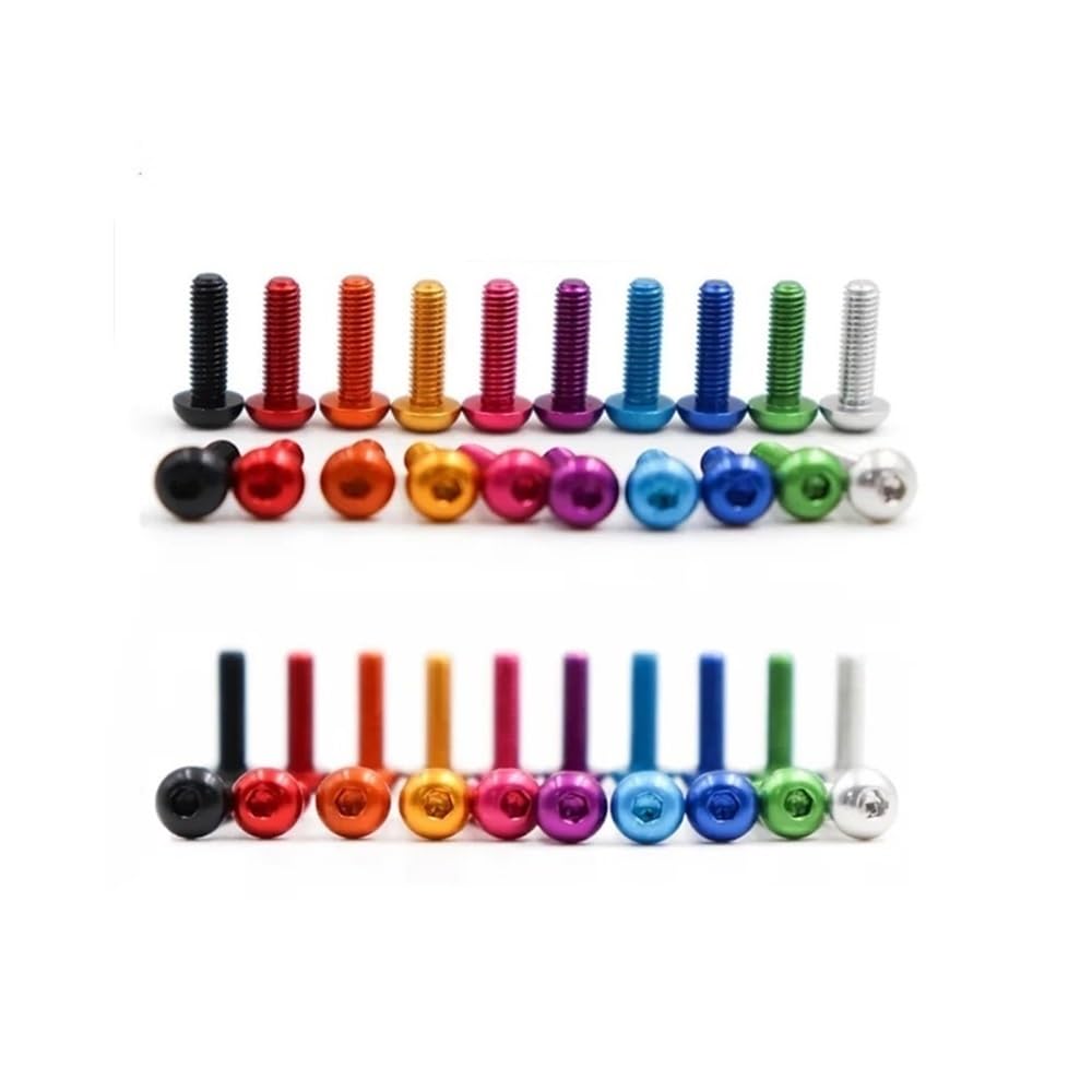 10pcs Aluminum Hex Head Screw M3 M4 M5 M6*5/6/8/10/12/16/20/25/30 Colourful Aluminum Hex Socket Head Screw Metal Screws(M4x12,Green)