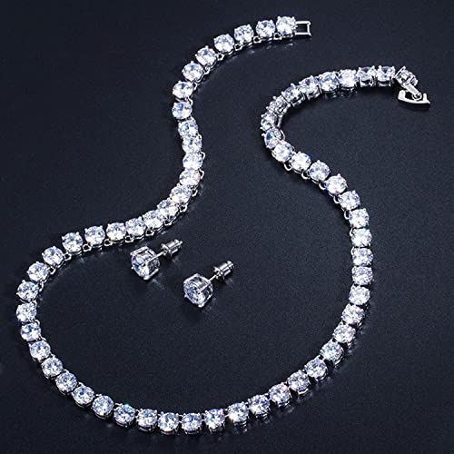Collier en cristal rond et boucles d'oreilles pour votre soirée de mariage