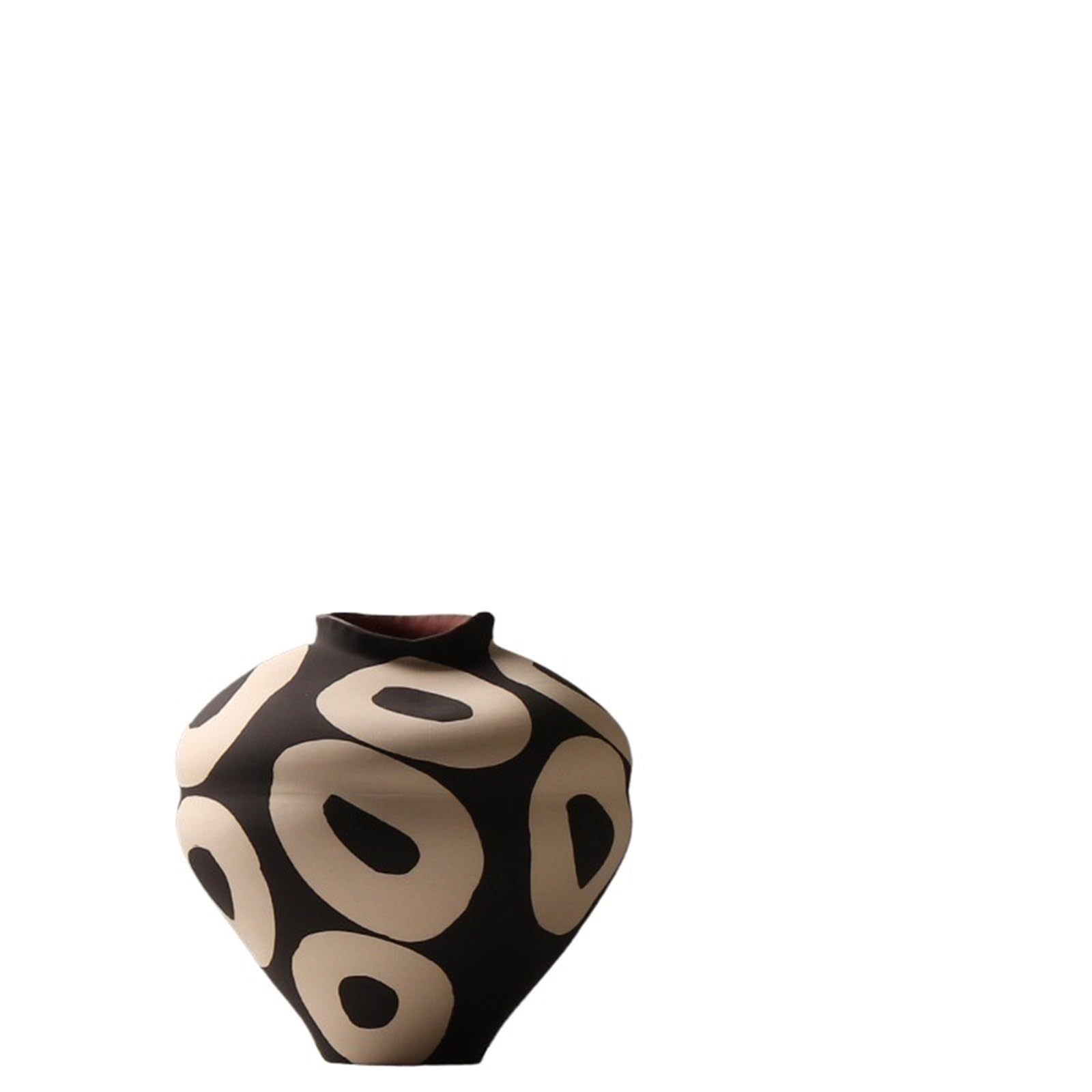 Geometric Vases Ceramic Vase Hand-drawn Geometric Circles Flower Arrangement Accessories Porcelain Pot Home Decoration(S)