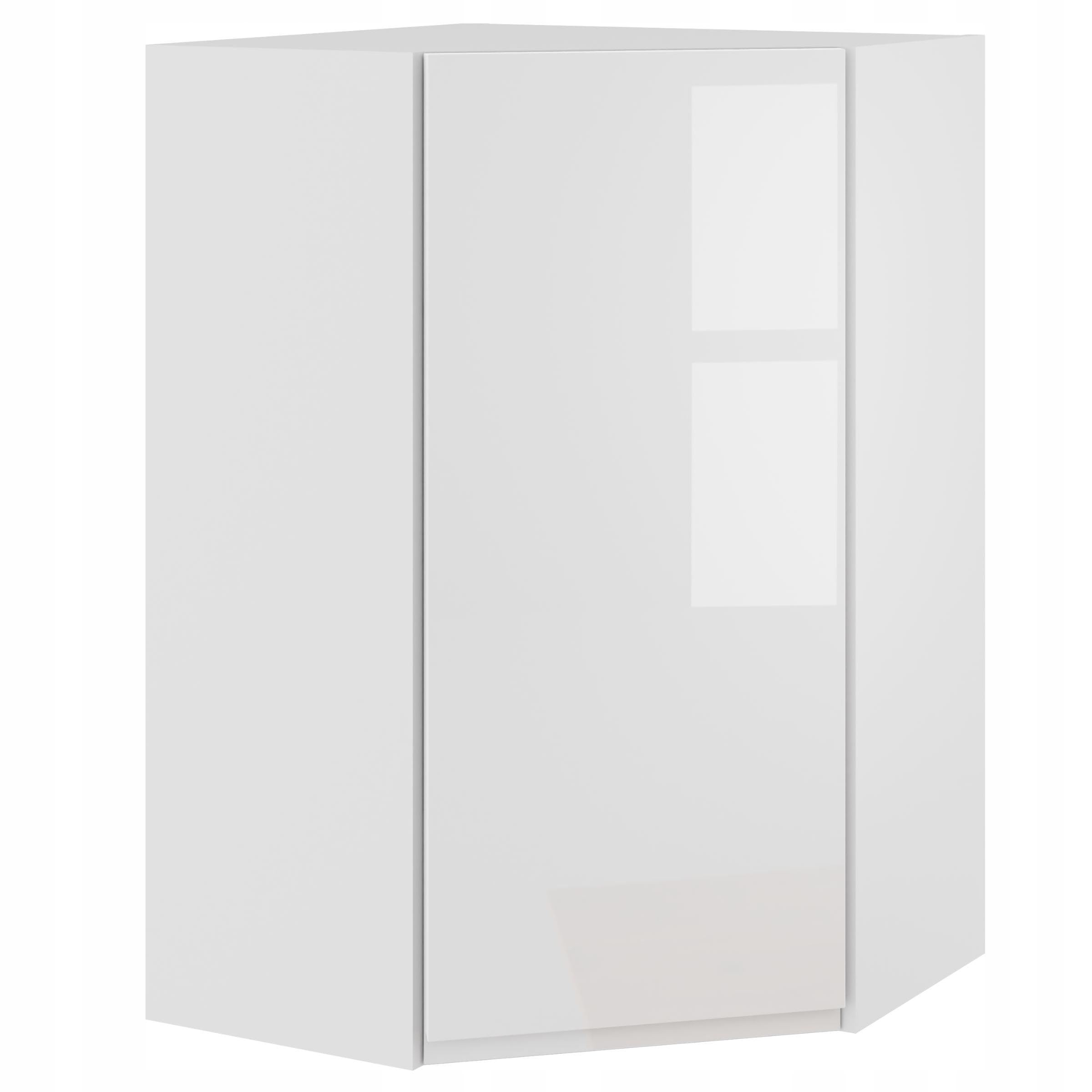 Küchenschrank 60 cm LUGO - Hängeschrank mit griffloser Acrylfront - 2 Einlegeböden - 92 cm hoch - modernes Design - beidseitig montierbar - für Küche & Vorratsraum (Weiß)
