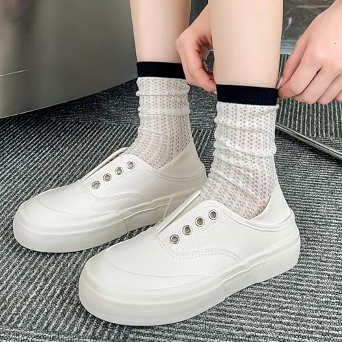 Women's Supple Relaxed Mesh Ankle Socks Summer Light Thin Candy Contrast Color Knit Cotton Socks4
