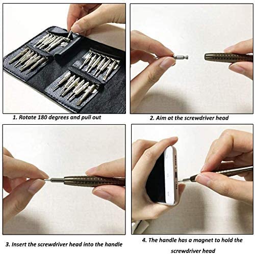 Image of Built With Passion 25 in 1 Precision Screwdriver Set Multi Pocket Repair Tool Kit for Mobiles, Laptops, Electronics.