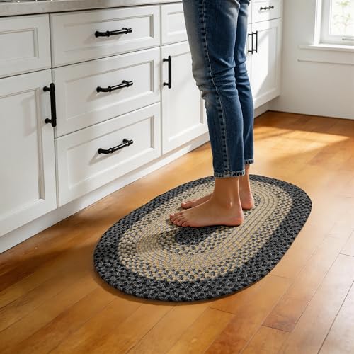 Tapete oval tejido RCTJHOME 60x90 cm polipropileno miniatura 4