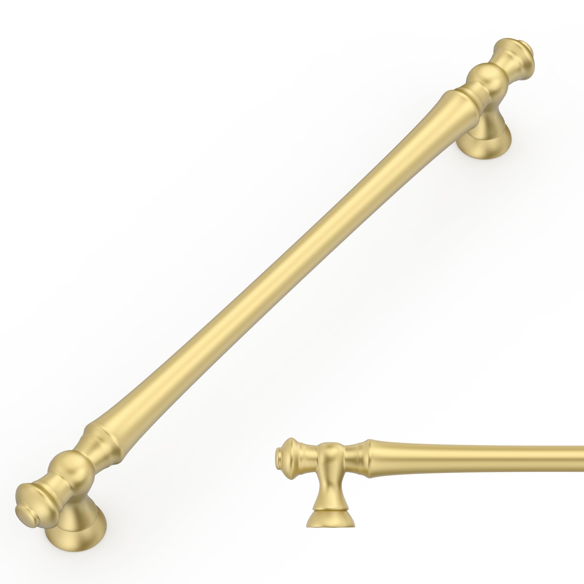 Amerdeco 10 Pack Brushed Gold Cabinet Pulls 7.5 Inch(192mm) Hole Center Cabinet Hardware Kitchen Cabinet Handles for Bathroom Drawer Pulls Dresser Pulls ZH0014…