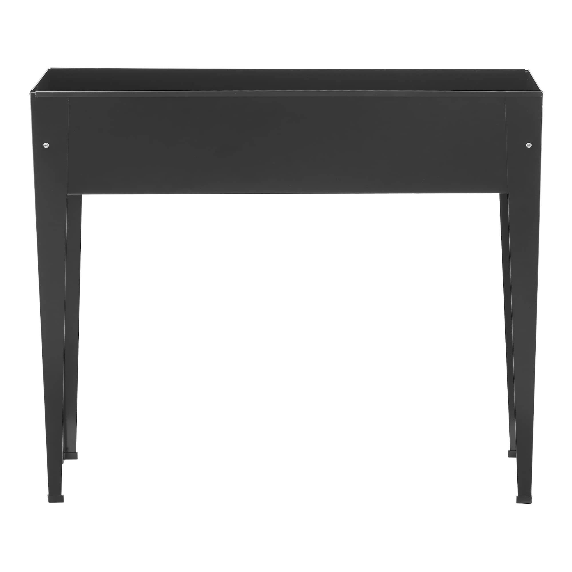 [en.casa] Mesa de Cultivo Rectangular Jardinera Exterior con Orificio Acero 98 x 25 x 82 cm Gris Antracita