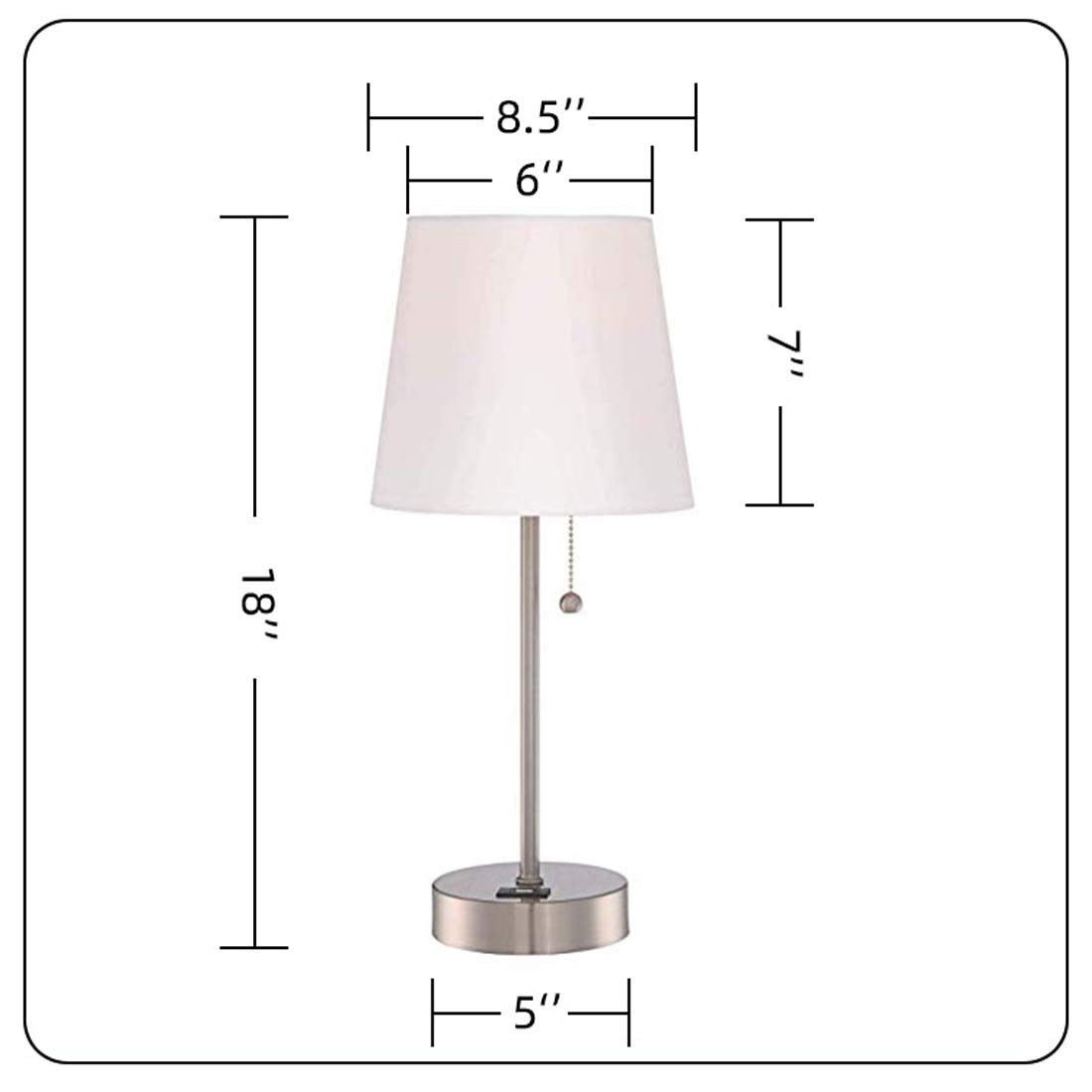 Lámpara de Mesa de Noche USB, lámpara de Noche con Puerto de Carga USB, Base de Metal y lámpara de Escritorio LED de Sombra de Tela Blanca para Dormitorio, Sala de Estar, Oficina