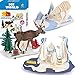 CUPUZ Puzzle di carta 3D, 3 animali assortiti del mondo del ghiaccio, modelli di cartone, kit fai da te per bambini, educazione artigianale, pinguino, orso polare e renna puzzle