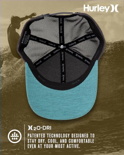 Image of Hurley Mens Trucker Hat - Flexible Quick Dry Fairway Mesh Trucker Hat for Men with Snapback Closure - Classic Mens Caps