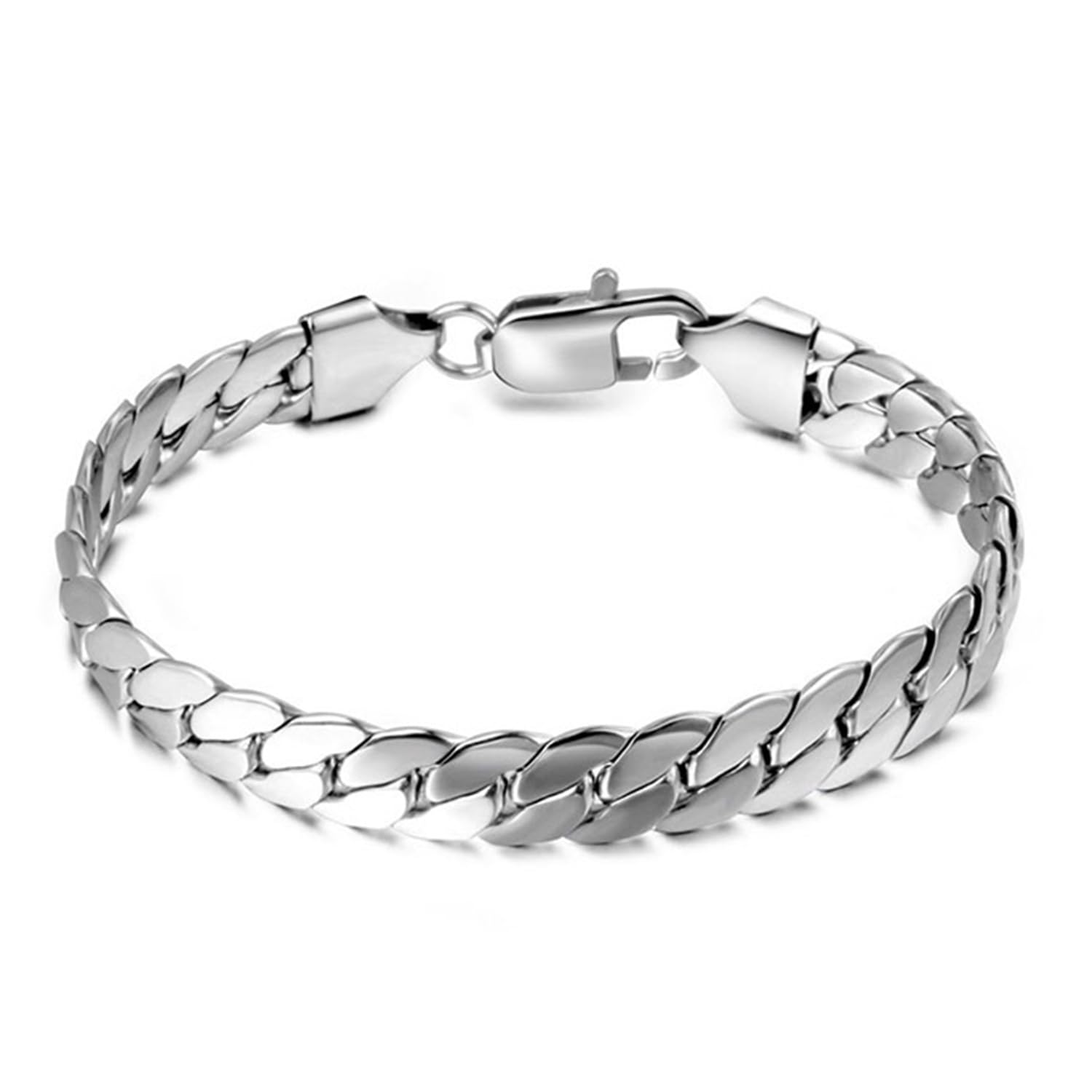 peora Silver Plated Stainless Steel Metal Bracelet Stylish Openable Design Jewellery Gift for Men & Boys-picture-16