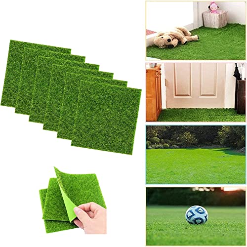 6 Pezzi Erba Artificiale Tappetino d'Erba Per Cani, Erba Artificiale Mini per Giardino Erba Decorazione, Prato Sintetico da Giardino, per Giardino, Terrazza, Balcone, Tavolo, Piano - Image 7
