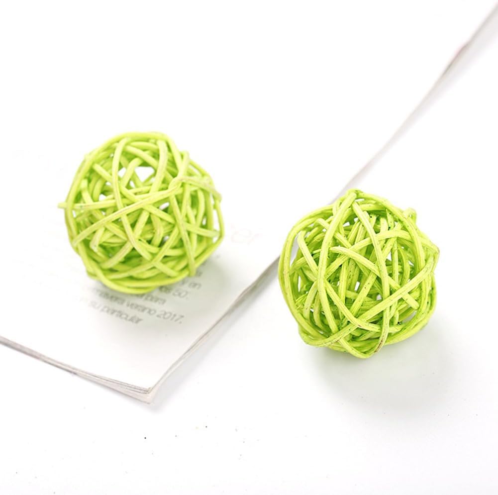 10 Pcs Funny Kitten Cat Playing Candy Color Rattan Ball Pet Supplies - Random Color Cat Balls Cat Tunnels for Indoor Cats, Cat Toys for Indoor Cats 2